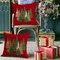 Christmas Pillow Covers 18x18 Inch Tree Christmas Decorations Velvet Red Christmas Throw Pillow Cases Xmas Christmas Decor Winter Decorative Pillows for Couch Holiday Soft Gold